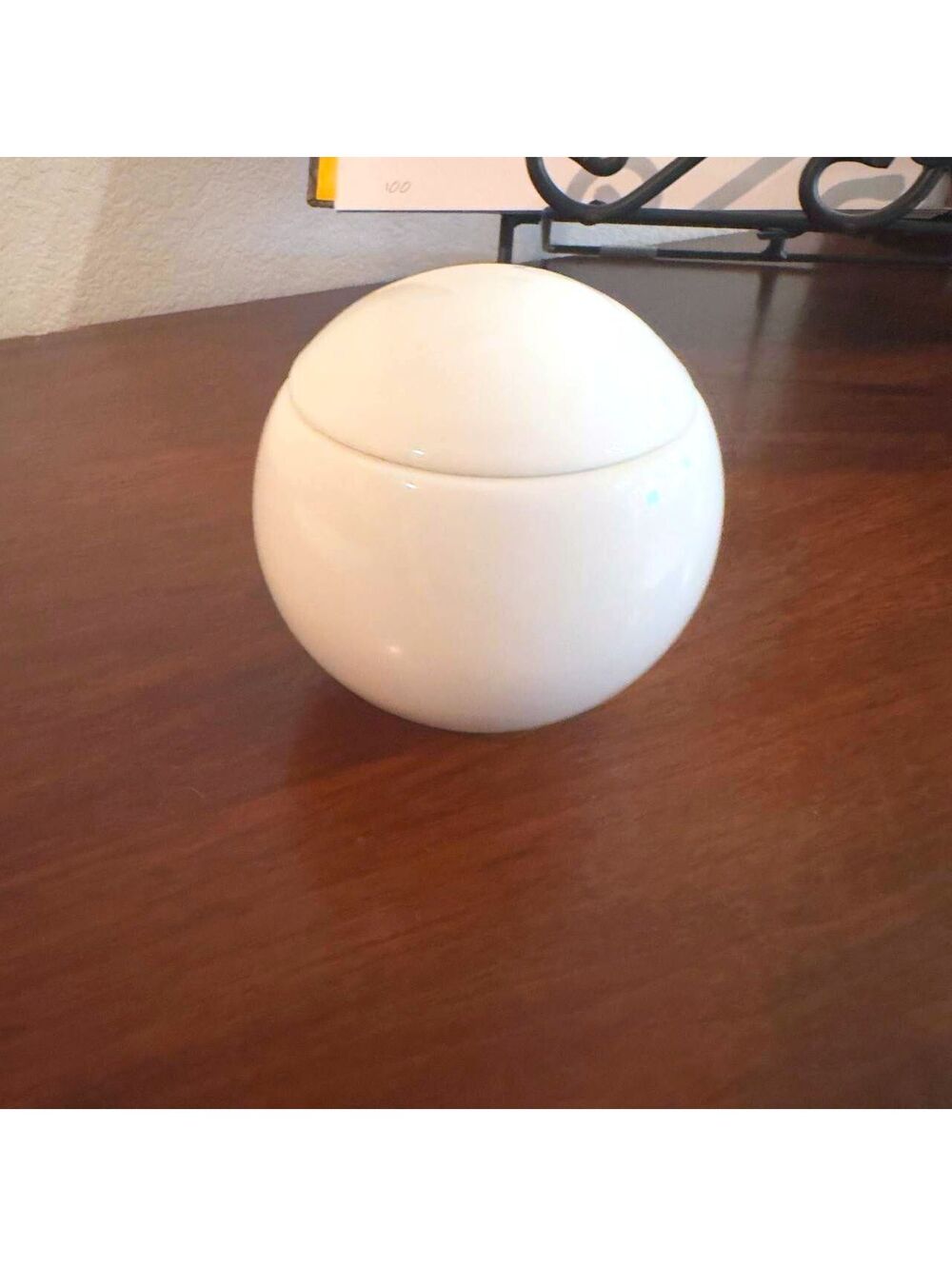 Studio Nova Tivoli White Y0104 Round Sugar Bowl with Lid 3.5" Porcelain 1990s
